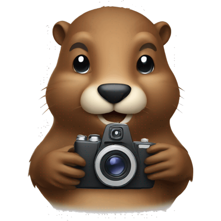 beaver with a camera emoji