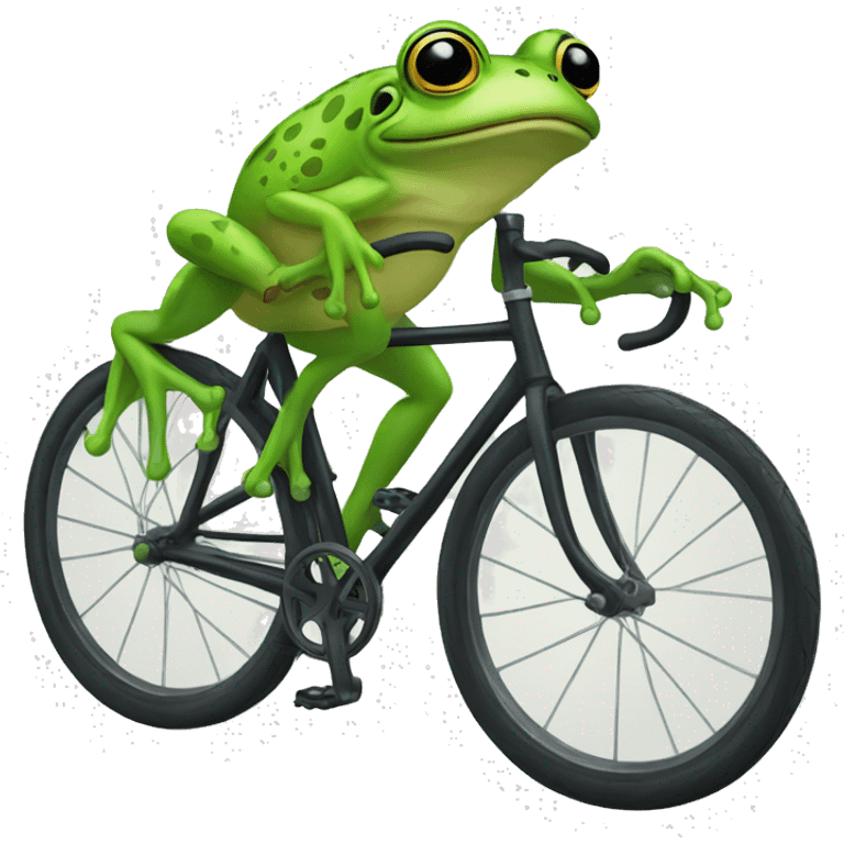 Frog with specs on bike emoji