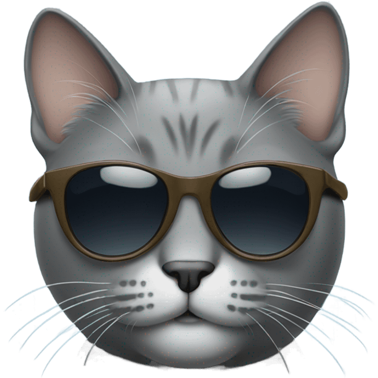 Grey cat with sunglasses emoji