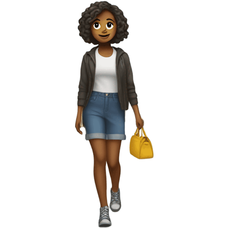 girl walking in new york emoji