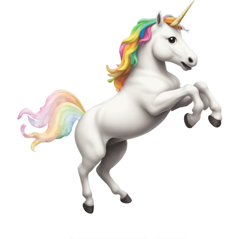 Unicorn jumping over a rainbow  emoji