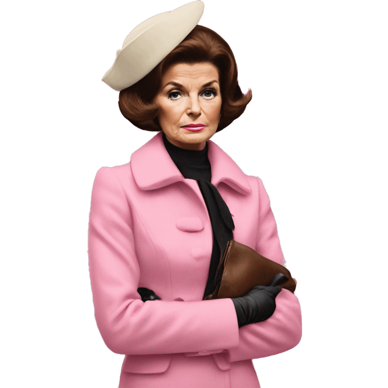 Jackie Kennedy day of assasination in pink suit emoji