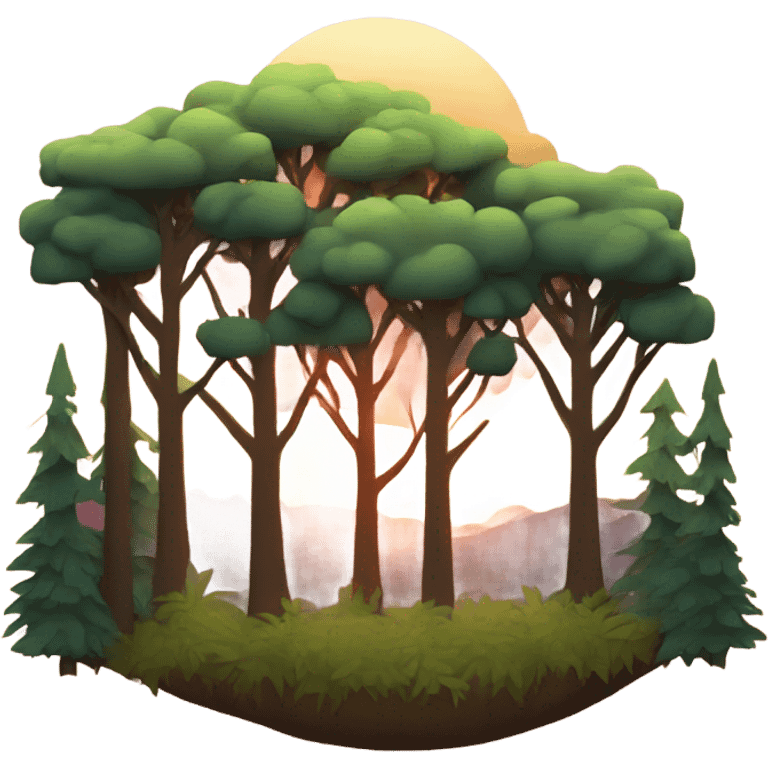 Forest at sunset emoji