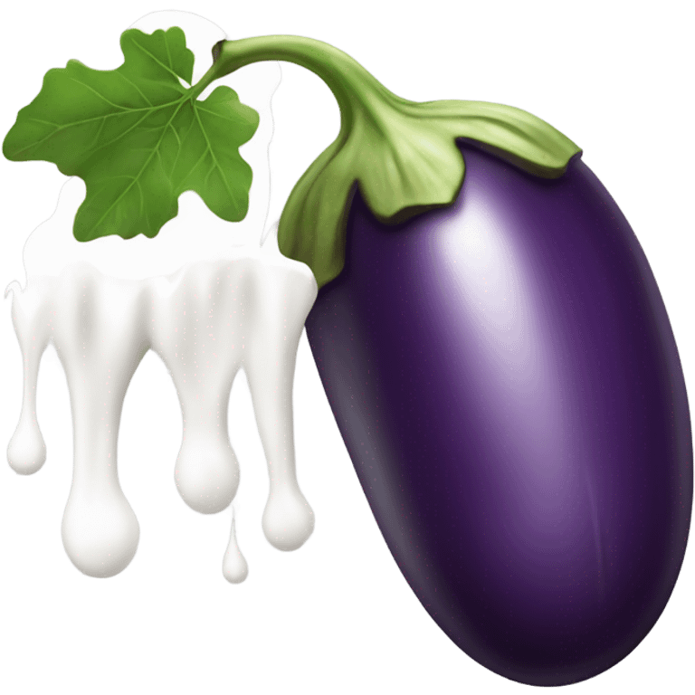 running eggplant leaking white liquid  emoji