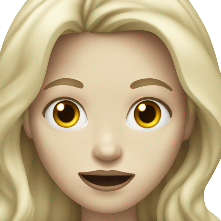 Woman, white skin, pale skin, long hair, blonde hair, wavy hair, zombie emoji