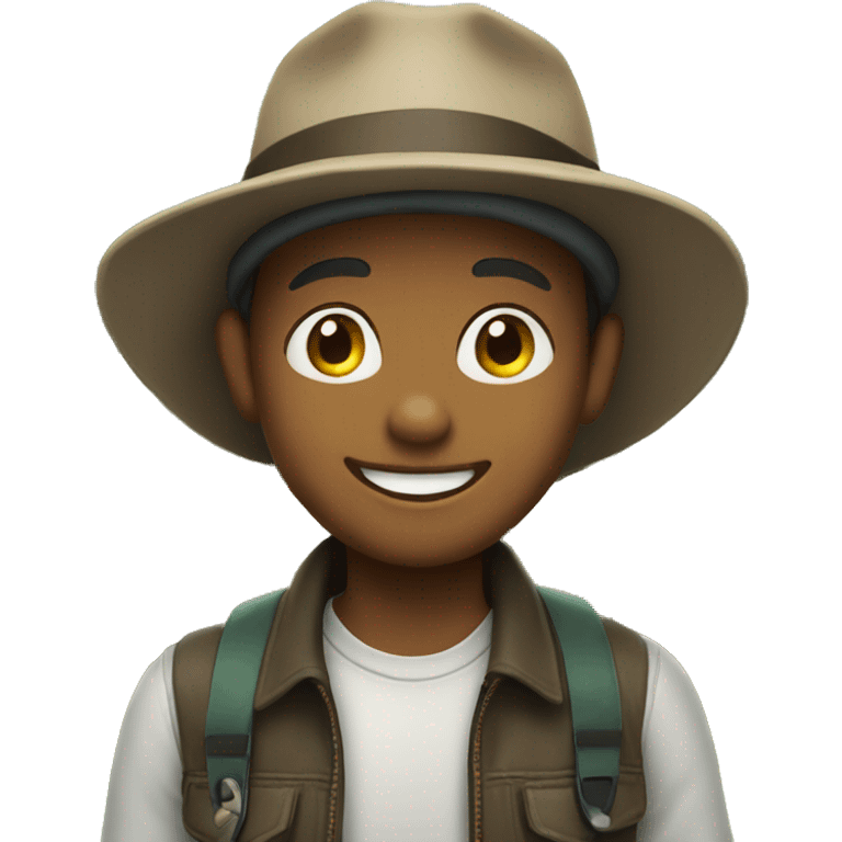 boy in hat outdoors smiling  emoji