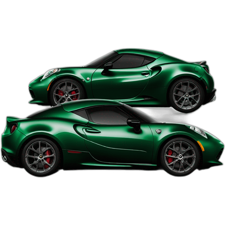 British racing green Alfa Romeo 4C side view emoji