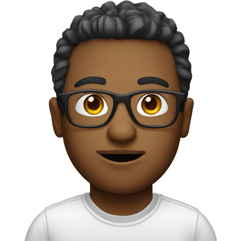 Create a man with glasses who is a programmer with a laptop emoji