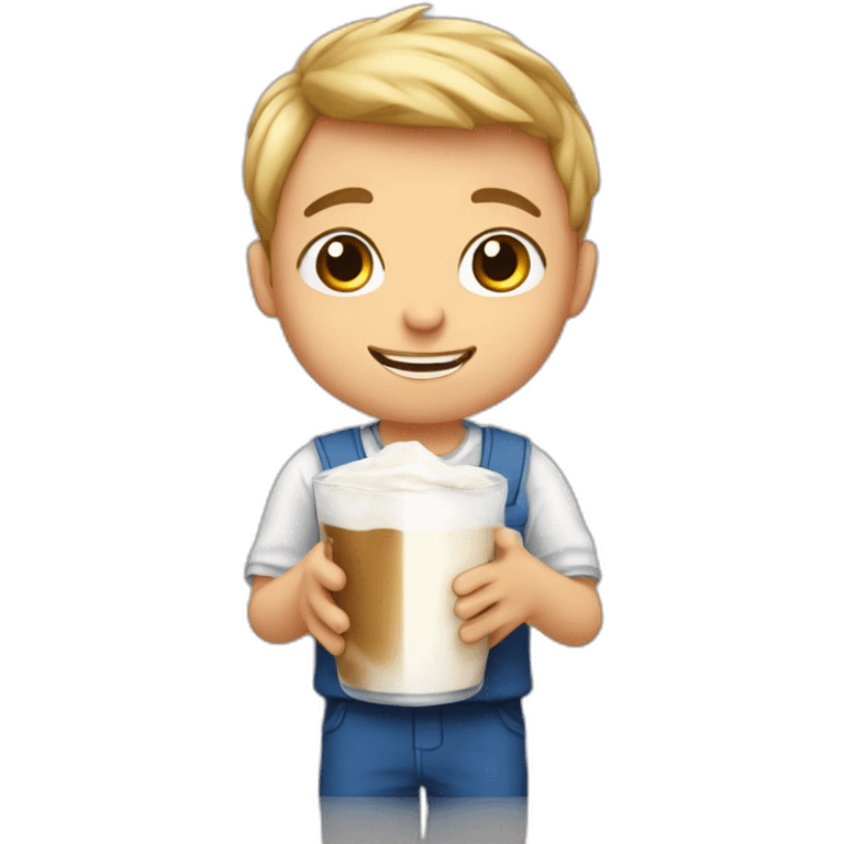 Bow boy avec du lait emoji