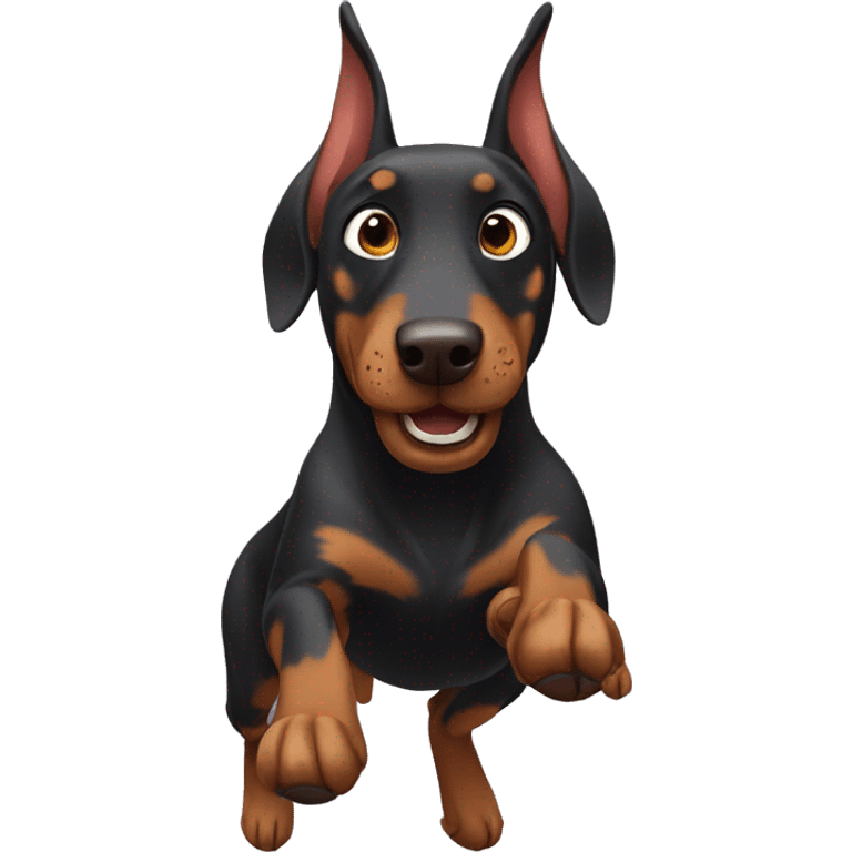 Doberman flying emoji