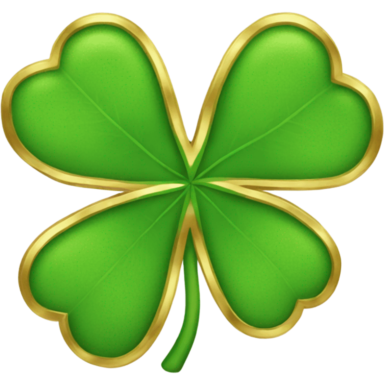 Four leaf clover outlined in gold emoji