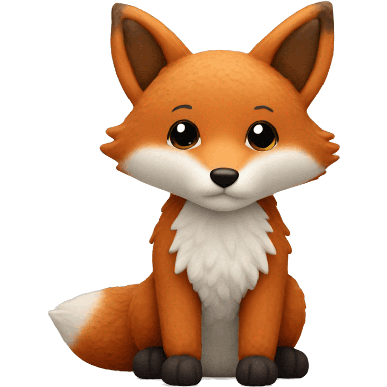 whole body of fox in jellycat style emoji