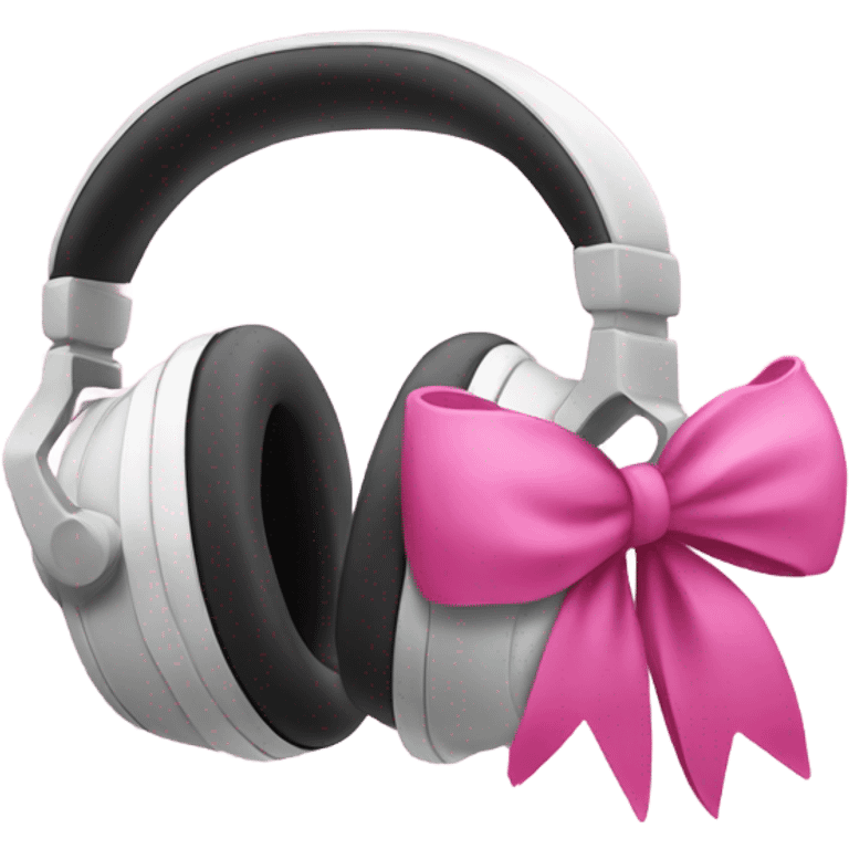 headphones with pink bow emoji