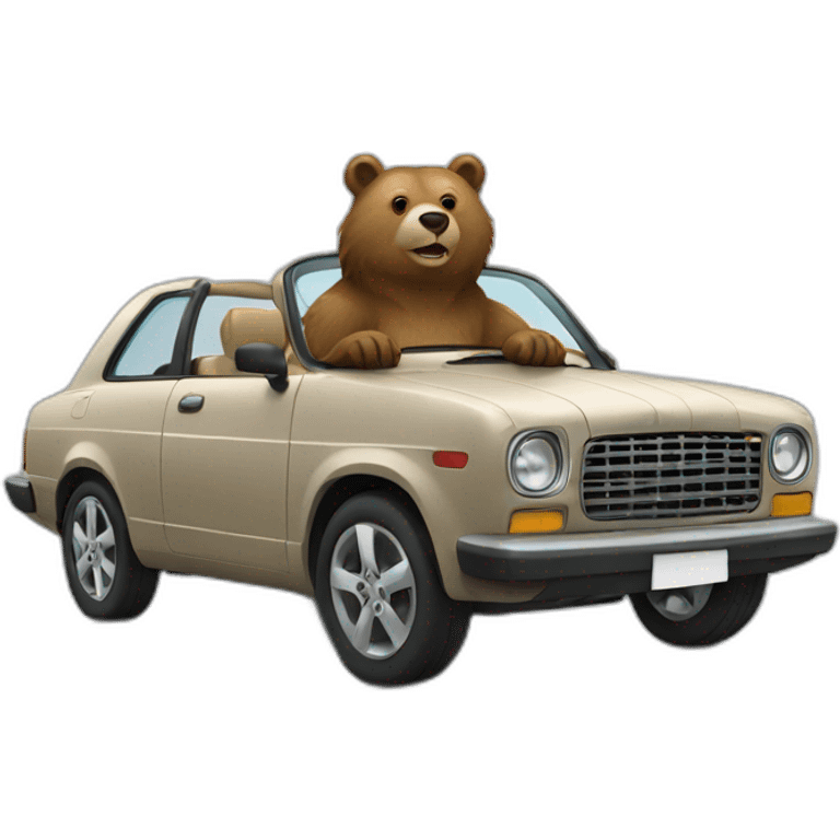 bear in a car emoji