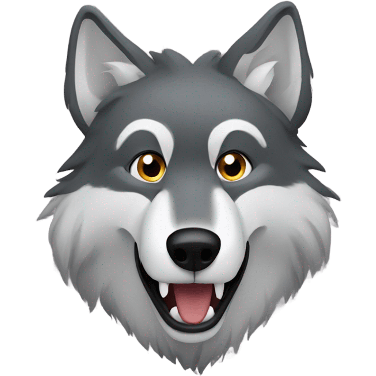 wolf saying skibidi emoji