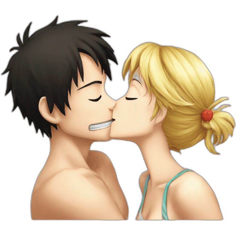 Luffy kiss nami emoji