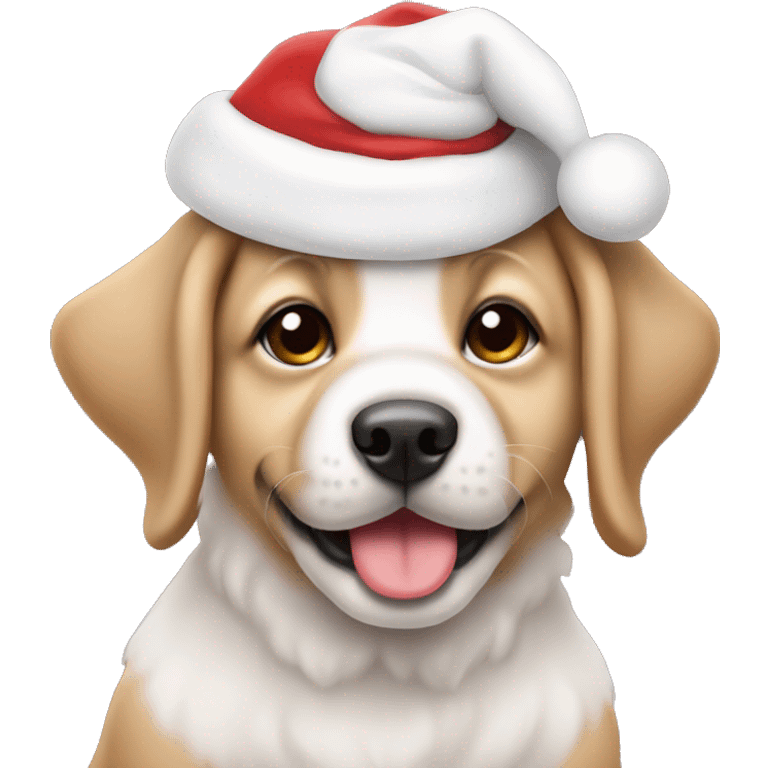 puppy with a santa hat emoji