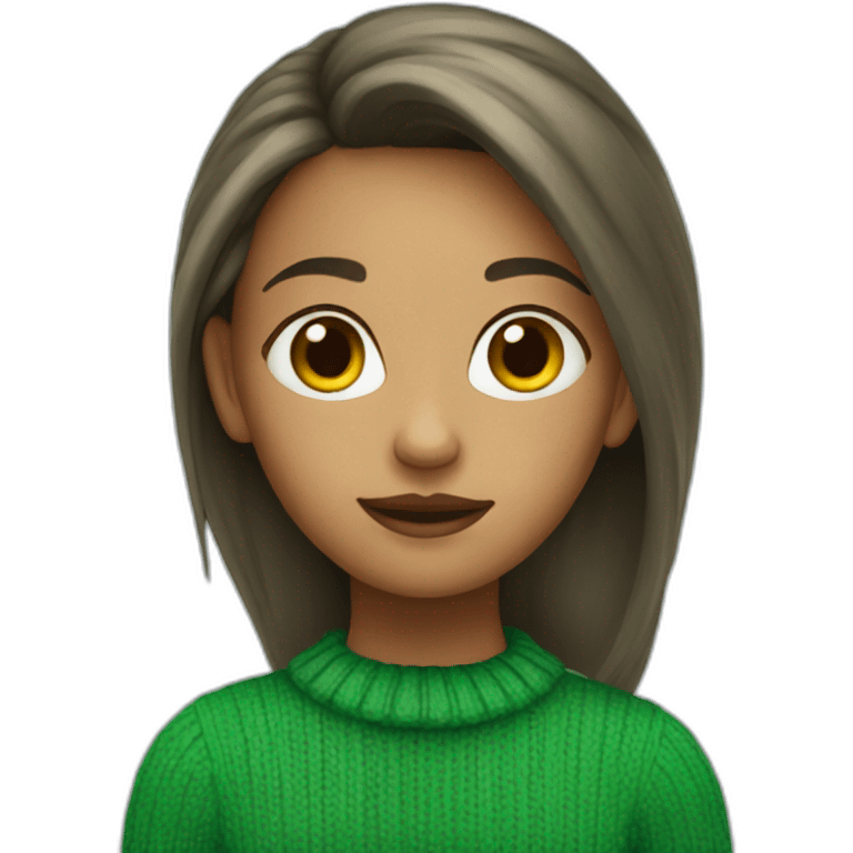 Girl in green sweater emoji