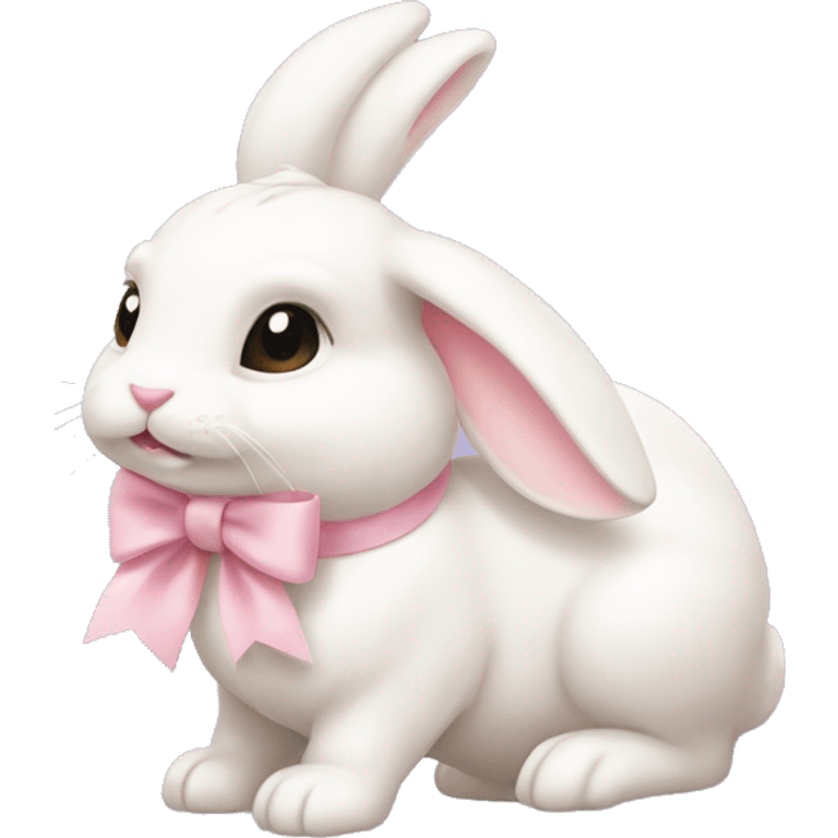 Bunny with a light pink bow on its ear  emoji