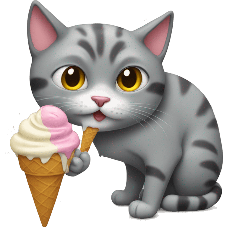 cat eating ice cream  emoji