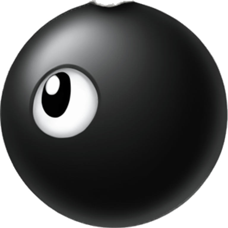 Black ball on black rope emoji