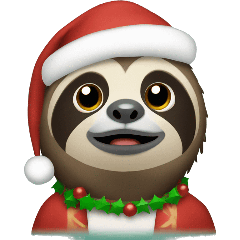 Christmas sloth emoji