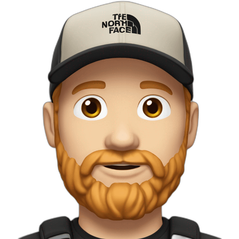 35 years old man with black the north face cap a tshirt little ginger beard and dark blond short hair emoji