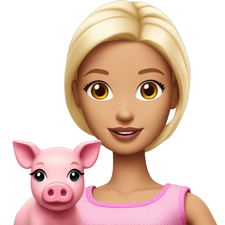 barbie with a pig emoji