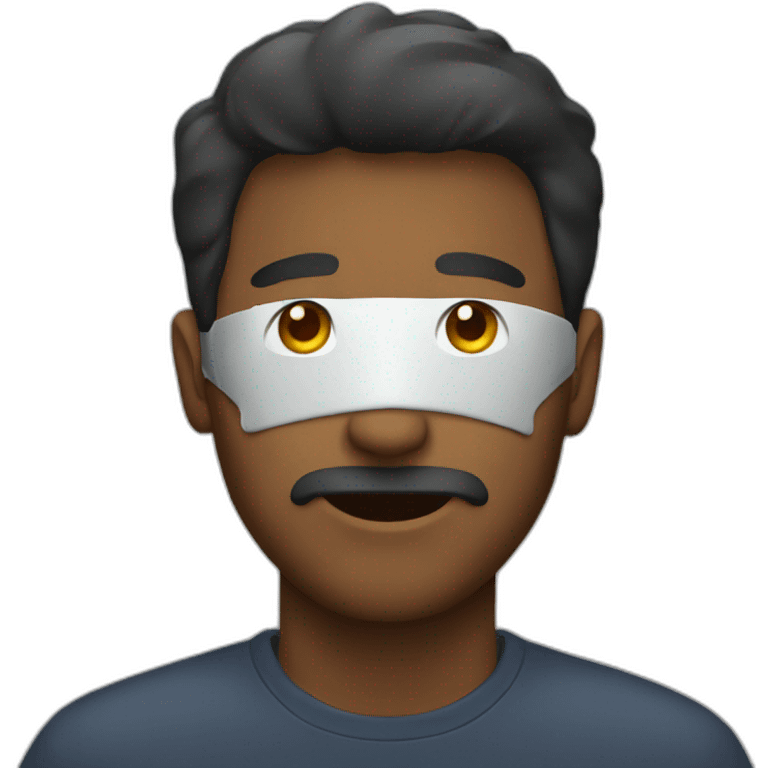 a man covered face emoji