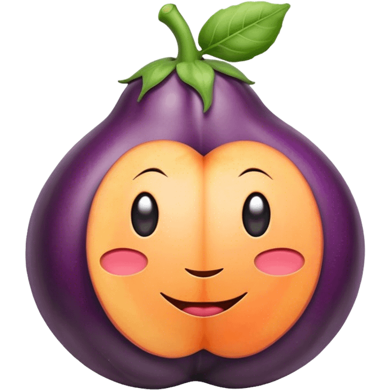 Eggplant inside a peach emoji