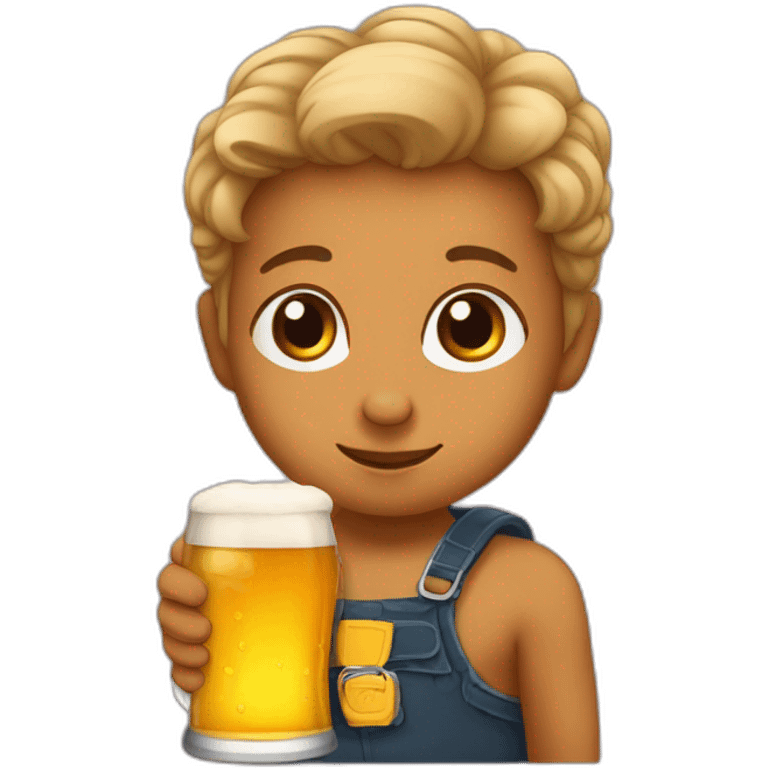 Bébé Hoda avec une bière emoji