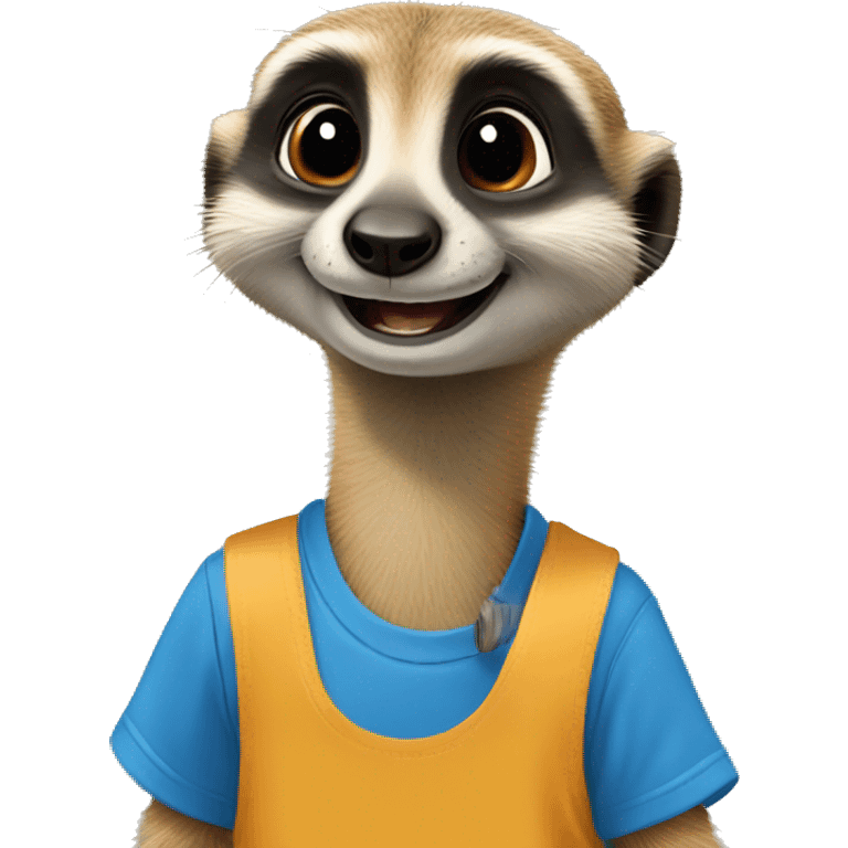 happy meerkat with blue t-shirt emoji