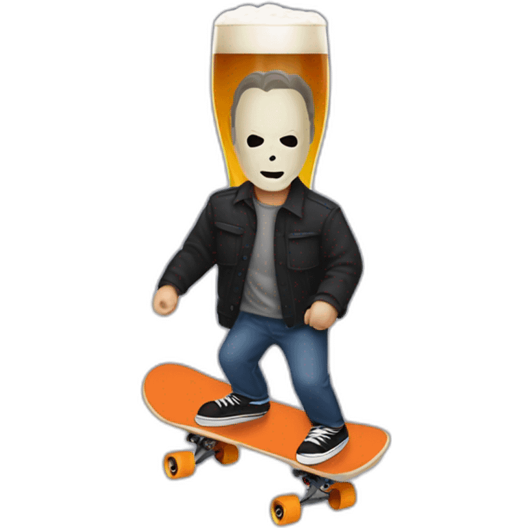 michael myers skateboarding beer emoji