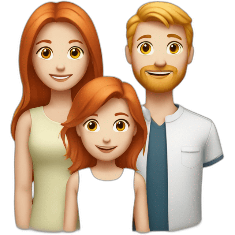 family-of-2-Redhead-girl, blonde boy emoji