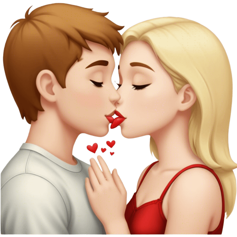 girl kissing a boy emoji