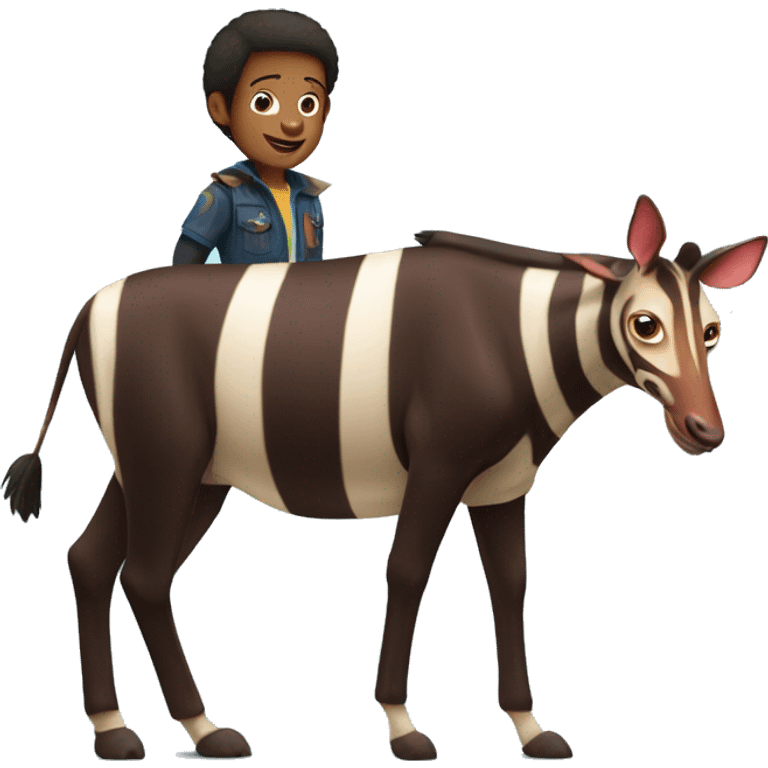 Okapi with with Diego from Dora the Explorer emoji