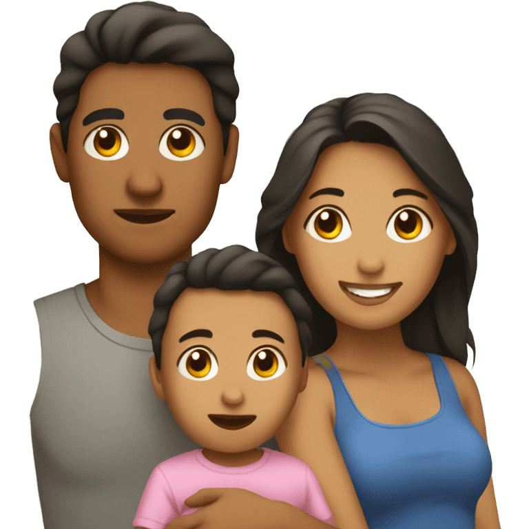 Teen Hispanic parents with a baby emoji