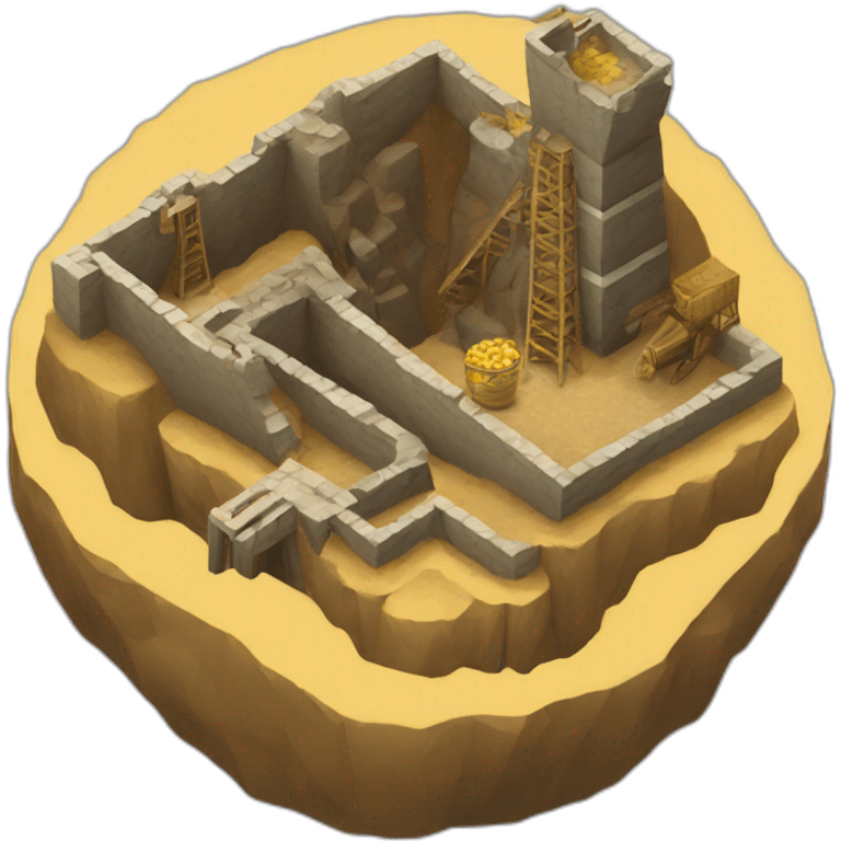 isometric mineshaft gold emoji