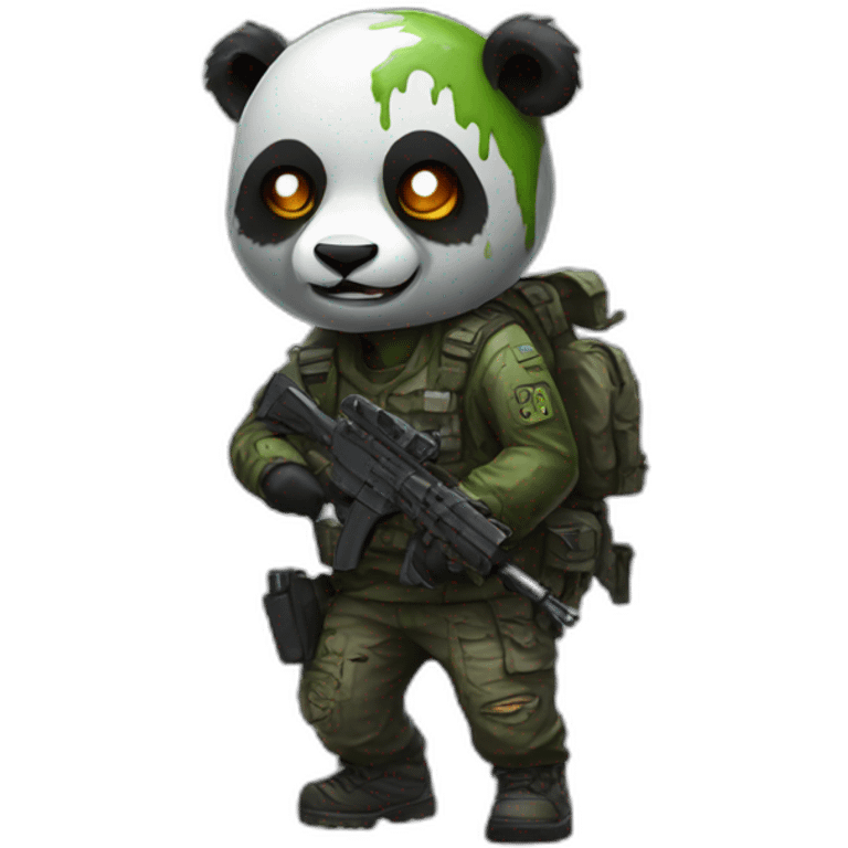 Panda as a zombie call of duty emoji