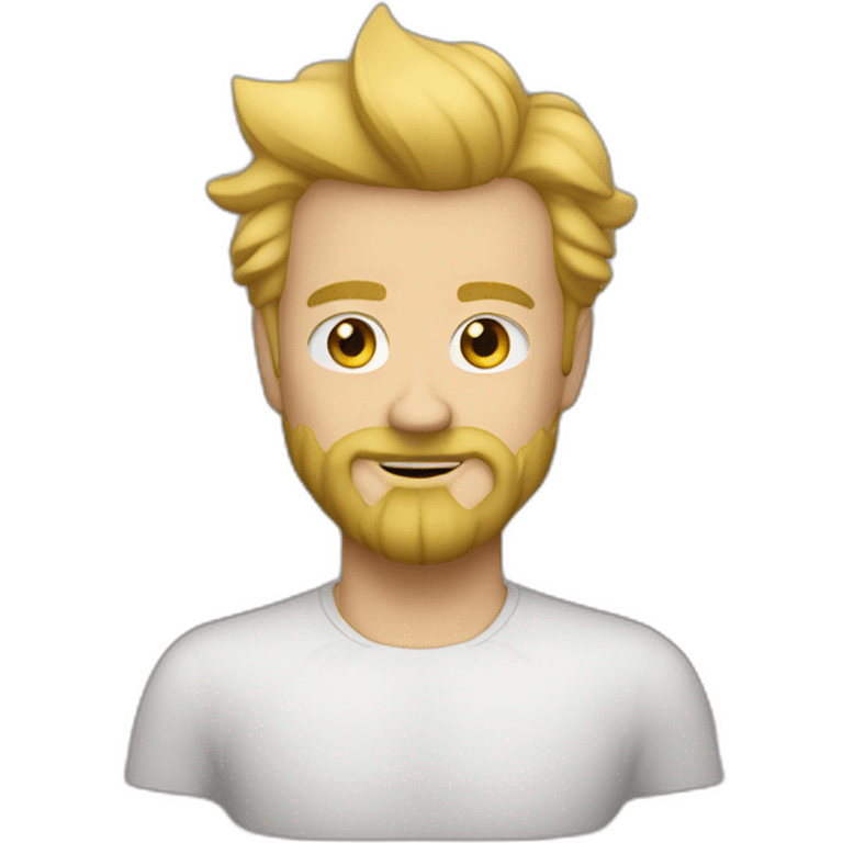 Homme chauve avec petite barbe blonde emoji