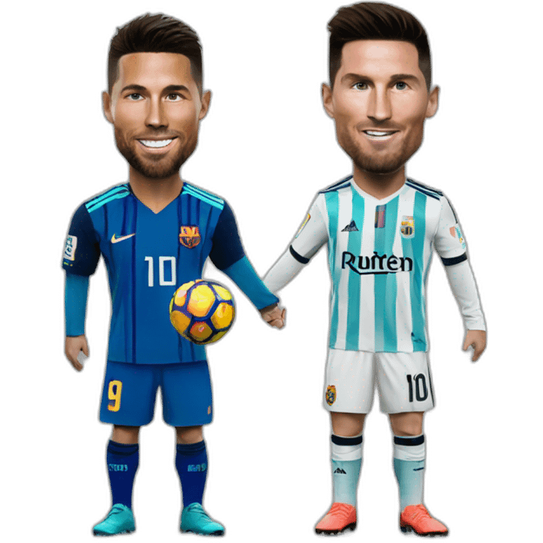 Ronaldo with messi emoji