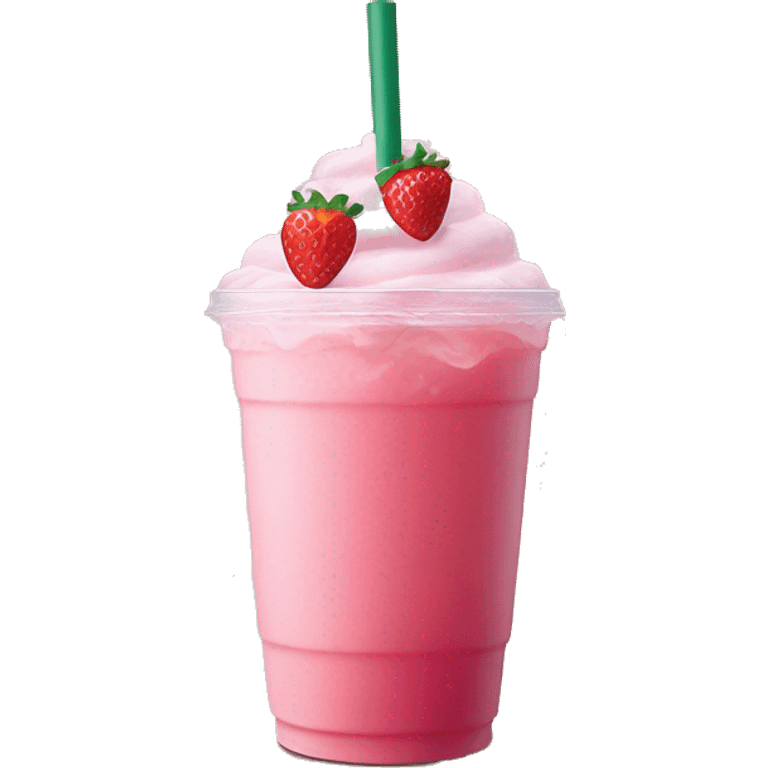 Starbucks iced pink drink with strawberries, no whipped cream emoji