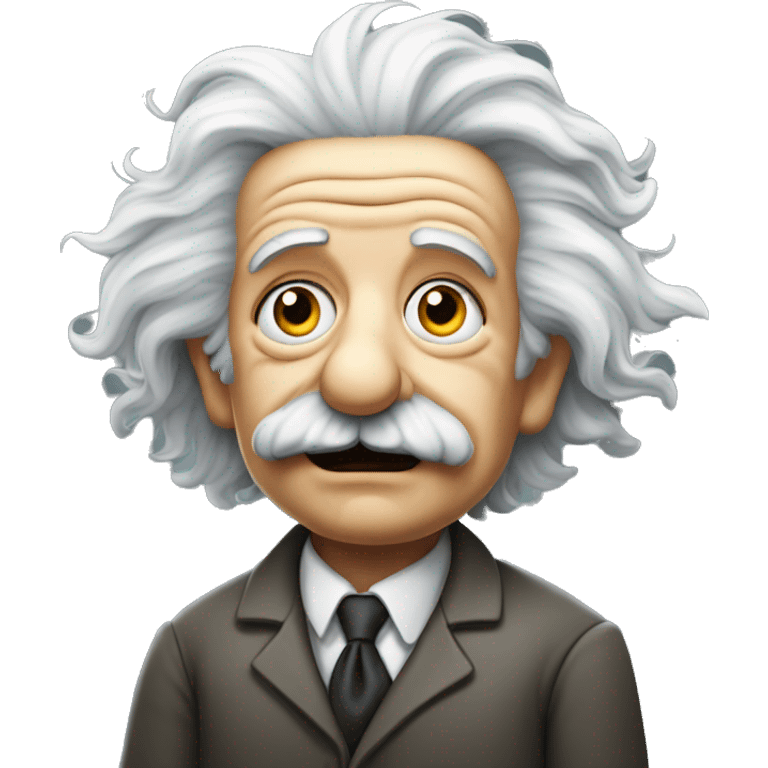 albert einstein with vawing hand emoji