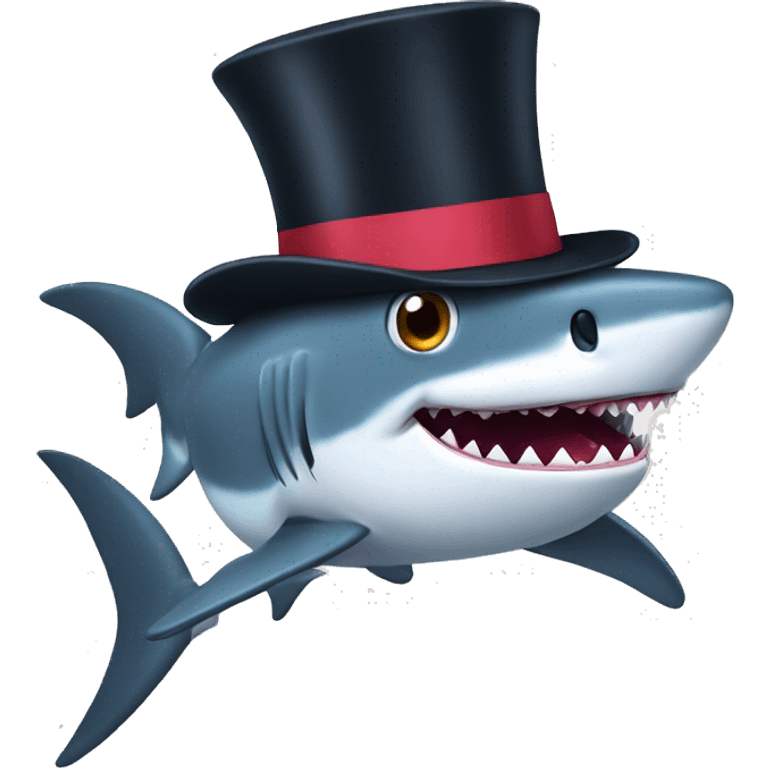 Shark with a top hat emoji