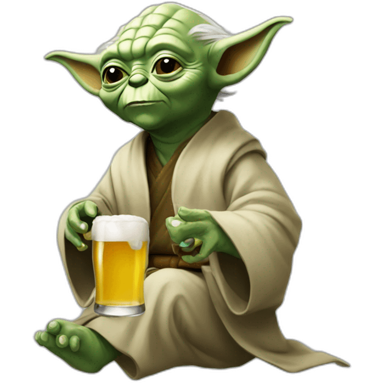 Yoda drinking beer emoji