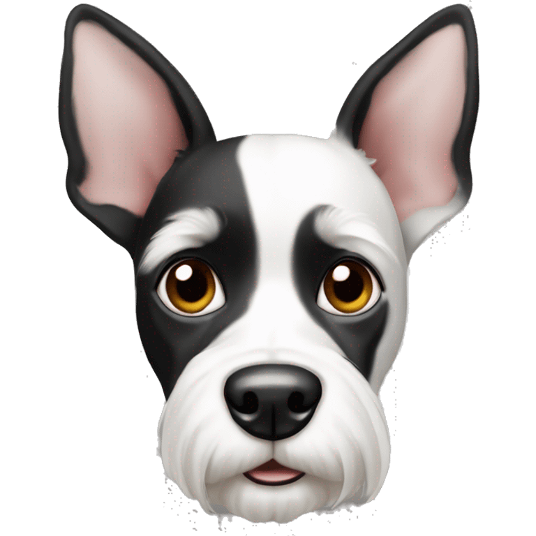 Black and white terrier big ears dog emoji