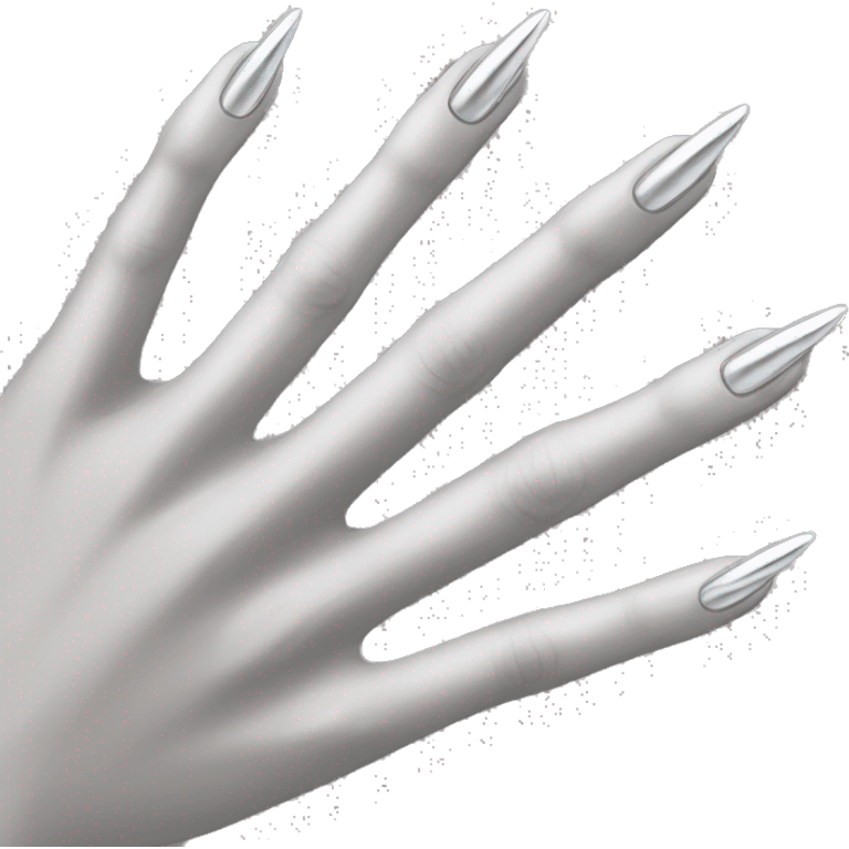 female hand with long silver nails emoji