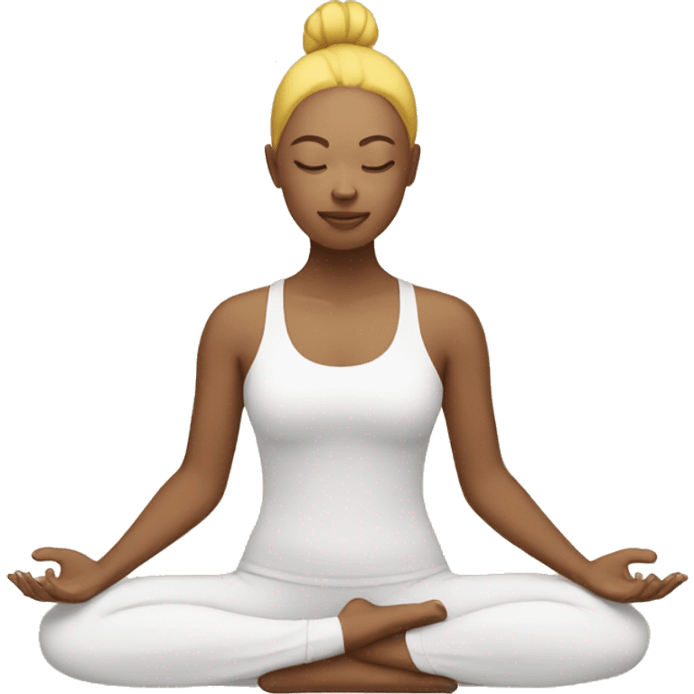 person with yellow skin tone doing yoga emoji