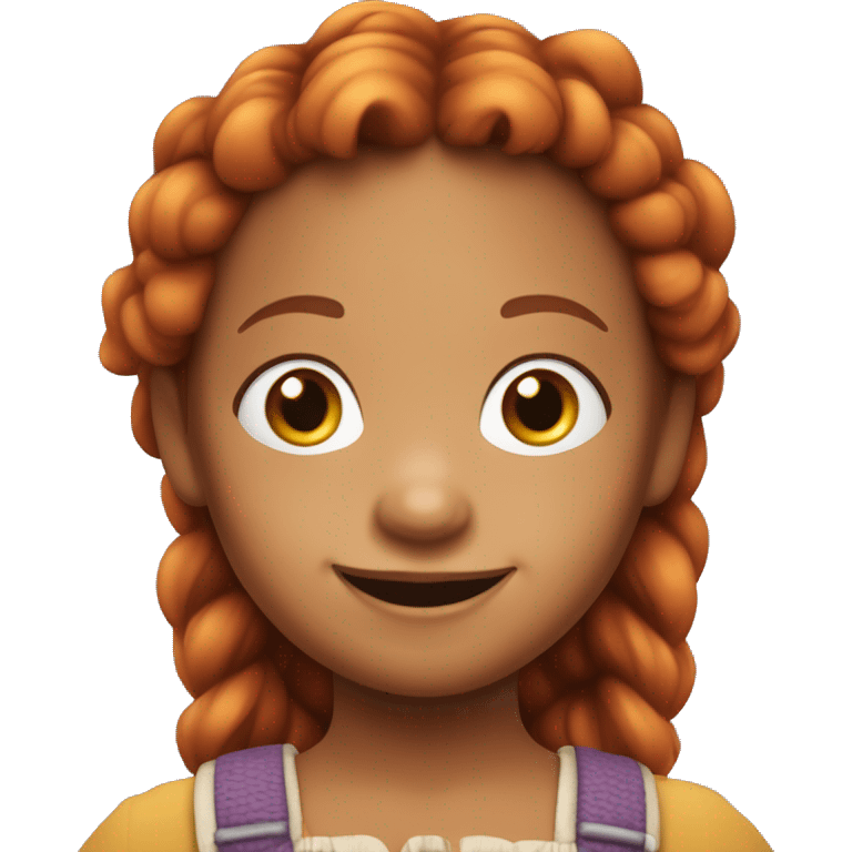 Pippi longstocking smiling with light dark skin and dark eyes, all hair visible emoji