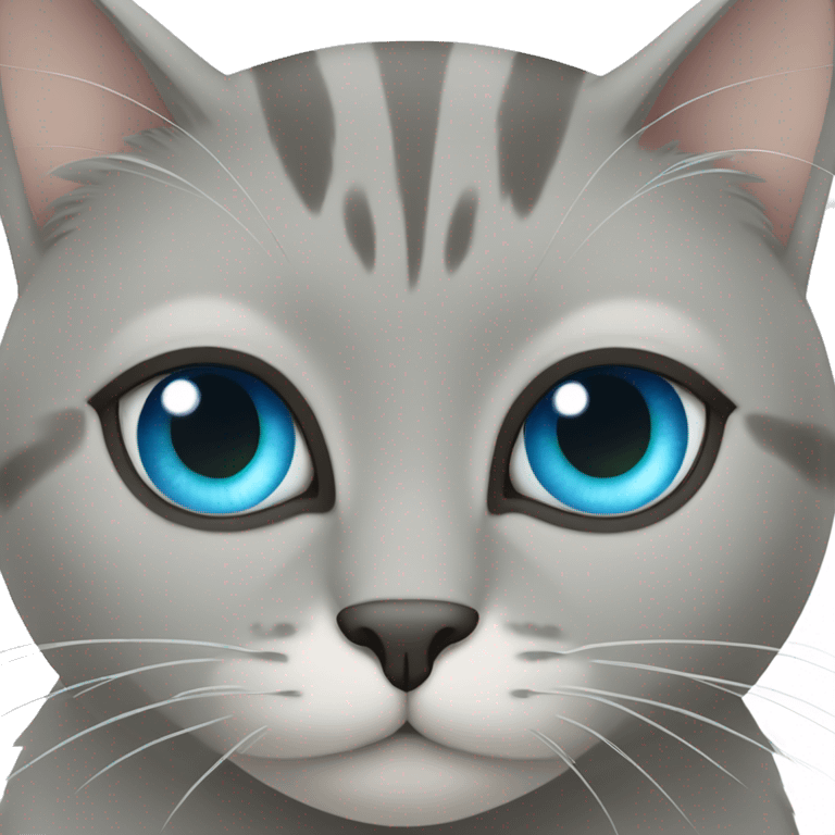 Grey Cat with one blue Eye AND one green eye emoji